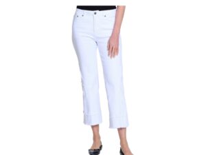 MULTIPLES 5 POCKET FRINGE FLARE CROP JEAN