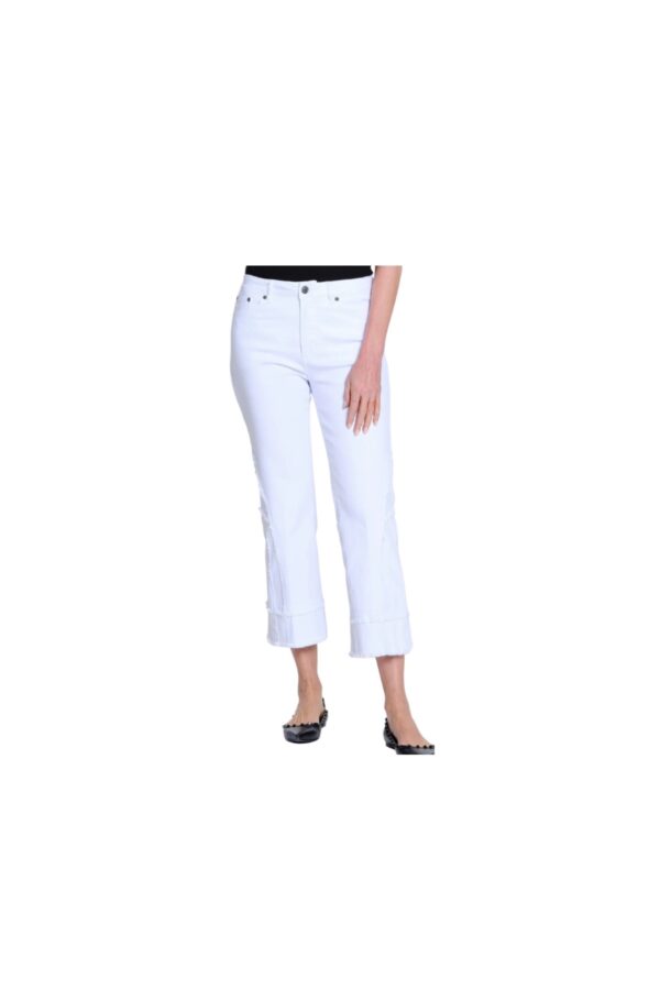 MULTIPLES 5 POCKET FRINGE FLARE CROP JEAN