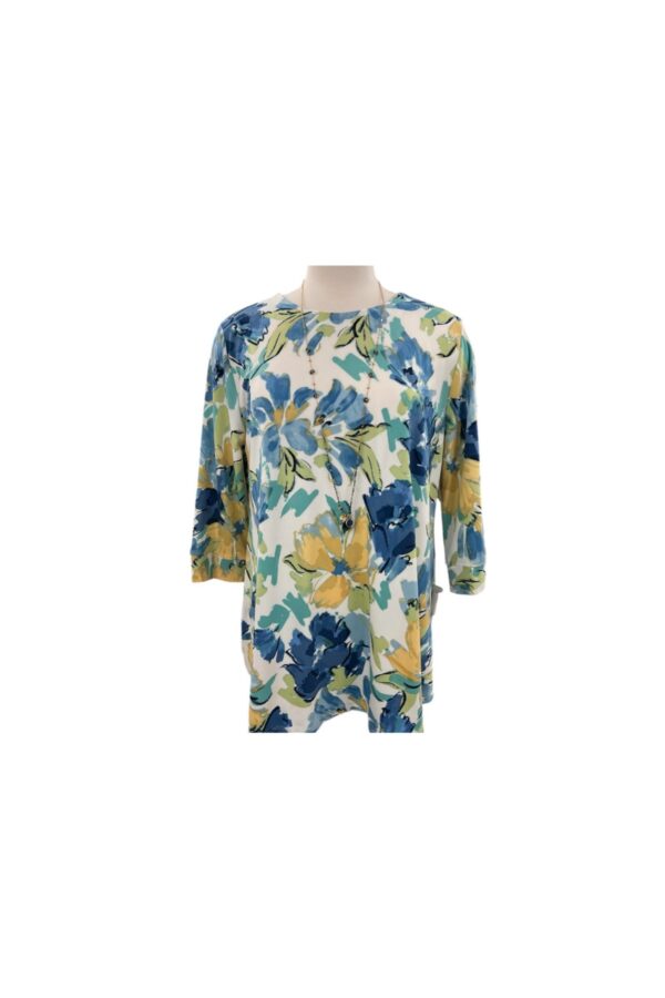 SOUTHERN LADY 3/4 SLEEVE FLORAL PRINT TOP