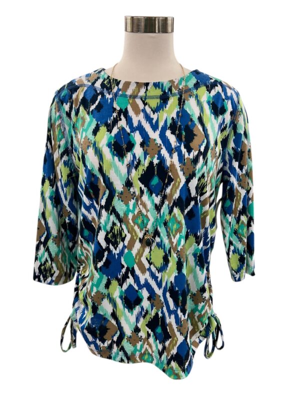 SOUTHERN LADY 3/4 SLEEVE DIAMOND PRINT TOP - Image 3