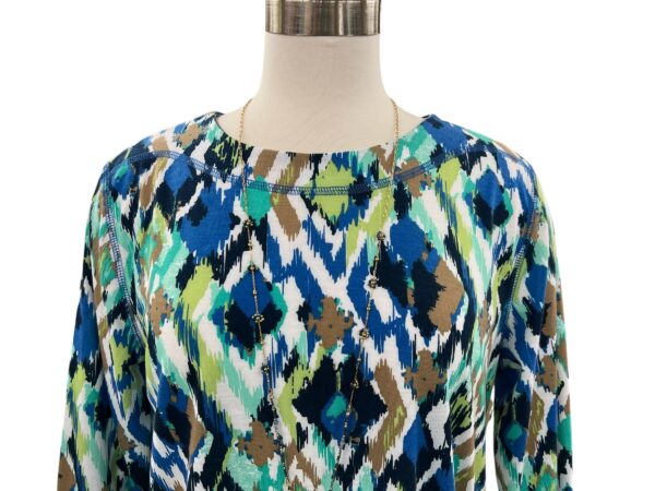SOUTHERN LADY 3/4 SLEEVE DIAMOND PRINT TOP - Image 2