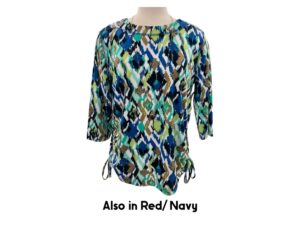 SOUTHERN LADY 3/4 SLEEVE DIAMOND PRINT TOP