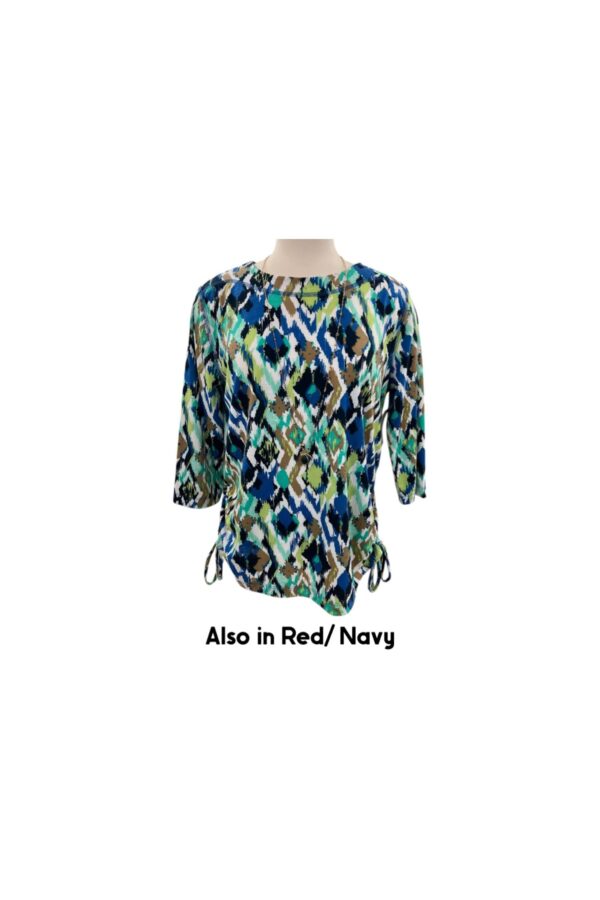 SOUTHERN LADY 3/4 SLEEVE DIAMOND PRINT TOP