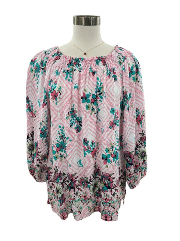 SOUTHERN LADY FLORAL PRINT PEASANT TOP - Image 2