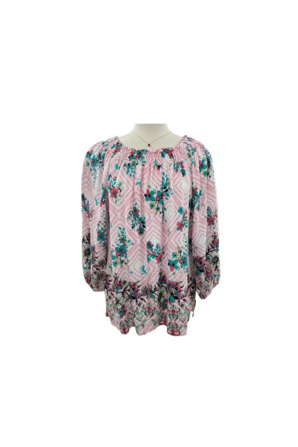 SOUTHERN LADY FLORAL PRINT PEASANT TOP