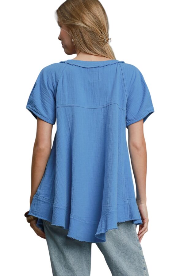 UMGEE GAUZE SHORT SLEEVE SEAMED TUNIC - Image 6