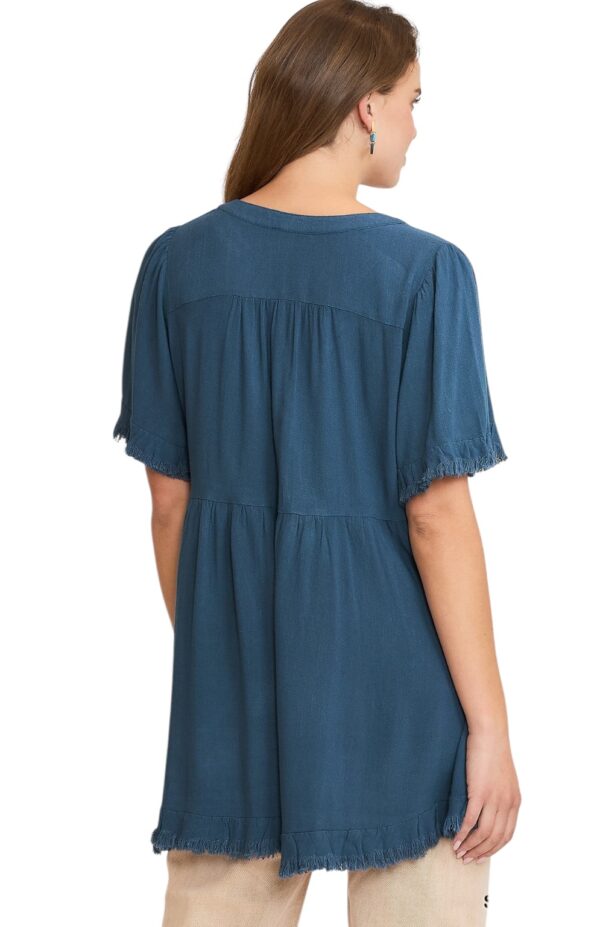 UMGEE LINEN BLEND BABYDOLL TOP - Image 4