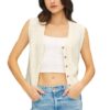 BE COOL COTTON SLUB BUTTON UP SWEATER VEST - Image 5
