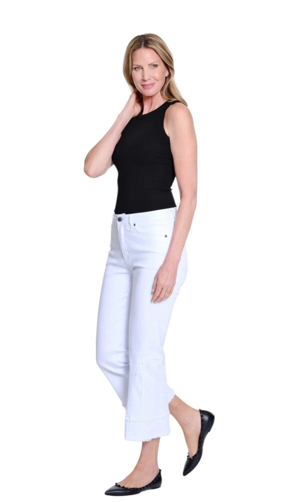 MULTIPLES 5 POCKET FRINGE FLARE CROP JEAN - Image 11