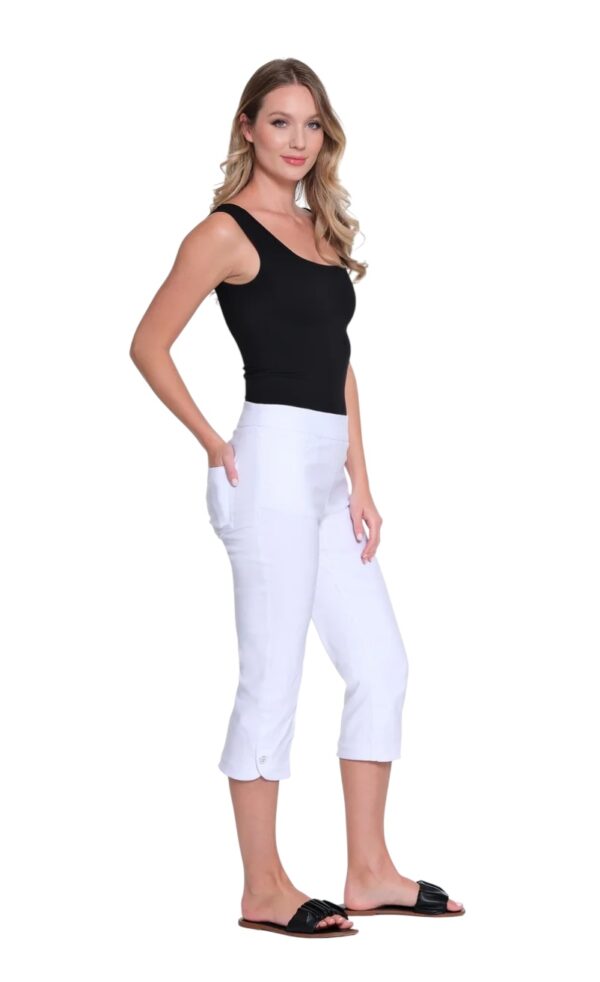 MULTIPLES TULIP HEM FINE TWILL CAPRI - Image 5