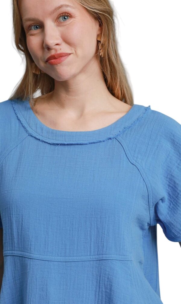 UMGEE GAUZE SHORT SLEEVE SEAMED TUNIC - Image 5