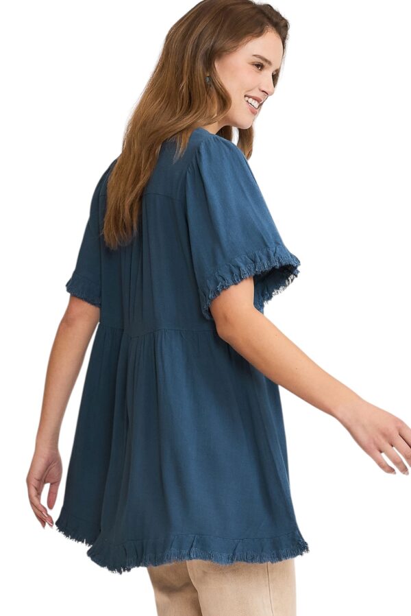 UMGEE LINEN BLEND BABYDOLL TOP - Image 3