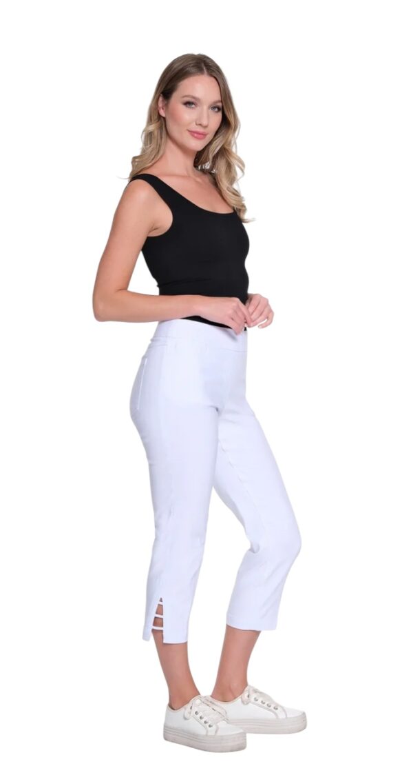 MULTIPLES SLUB DENIM V-LADDER HEM CROP - Image 5