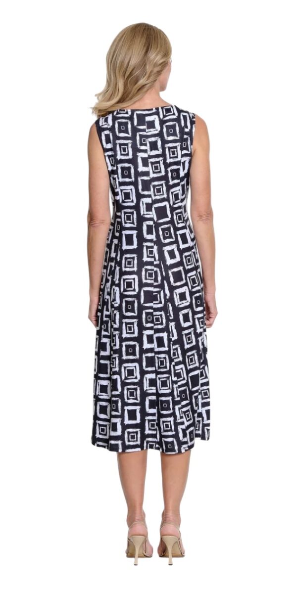 MULTIPLES BLACK & WHITE SCOOP NECK TANK DRESS - Image 3