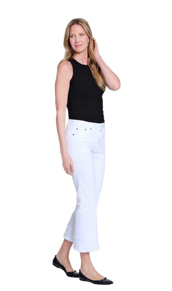 MULTIPLES 5 POCKET FRINGE FLARE CROP JEAN - Image 10