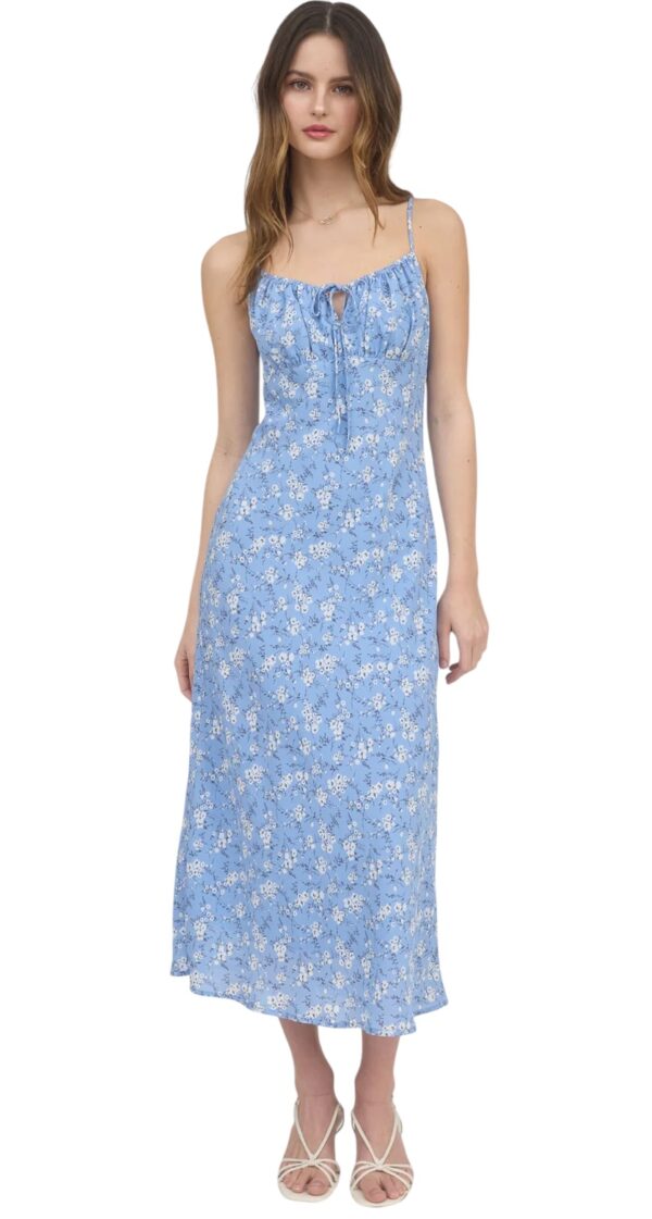 BLUPEPPER BIAS CUT FLORAL MIDI DRESS - Image 4