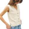 BE COOL COTTON SLUB BUTTON UP SWEATER VEST - Image 3