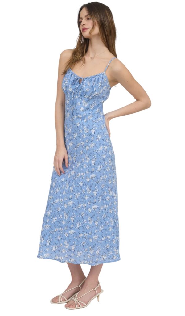 BLUPEPPER BIAS CUT FLORAL MIDI DRESS - Image 3