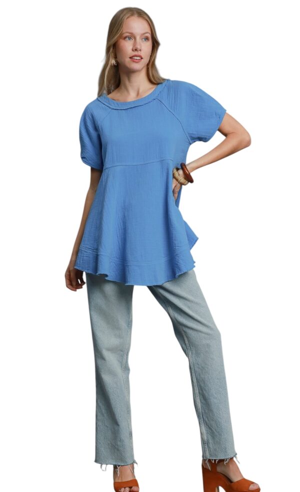UMGEE GAUZE SHORT SLEEVE SEAMED TUNIC - Image 3