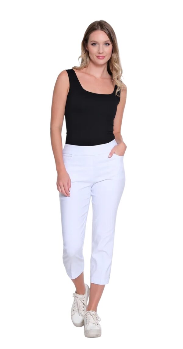 MULTIPLES SLUB DENIM V-LADDER HEM CROP - Image 3