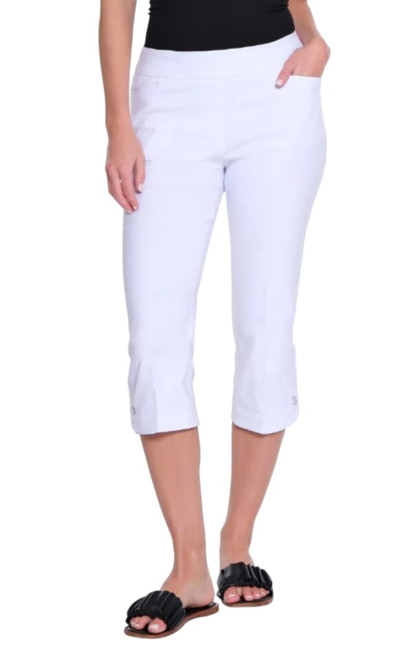 MULTIPLES TULIP HEM FINE TWILL CAPRI - Image 2