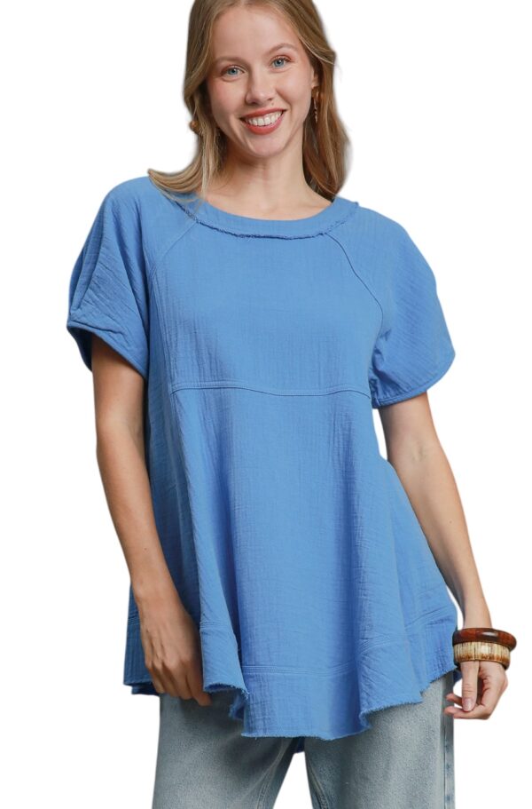 UMGEE GAUZE SHORT SLEEVE SEAMED TUNIC - Image 2