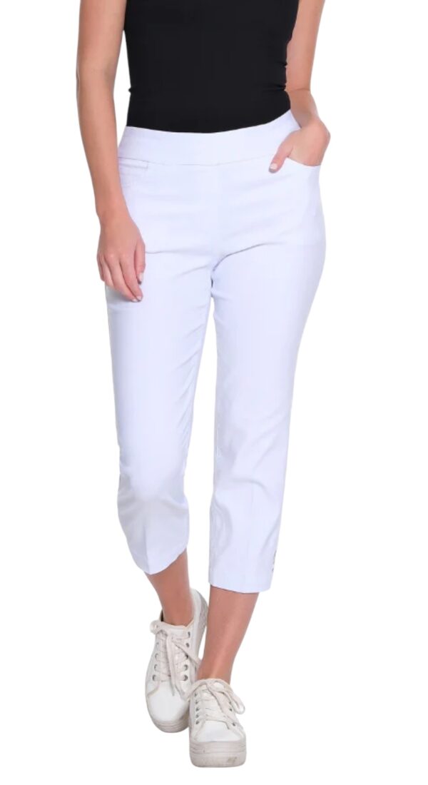 MULTIPLES SLUB DENIM V-LADDER HEM CROP - Image 2
