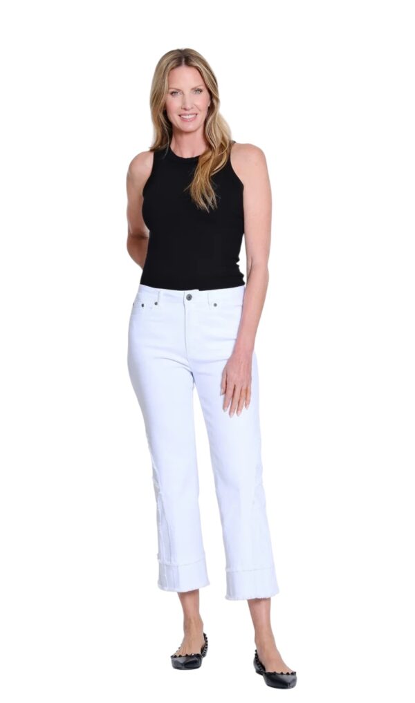 MULTIPLES 5 POCKET FRINGE FLARE CROP JEAN - Image 3