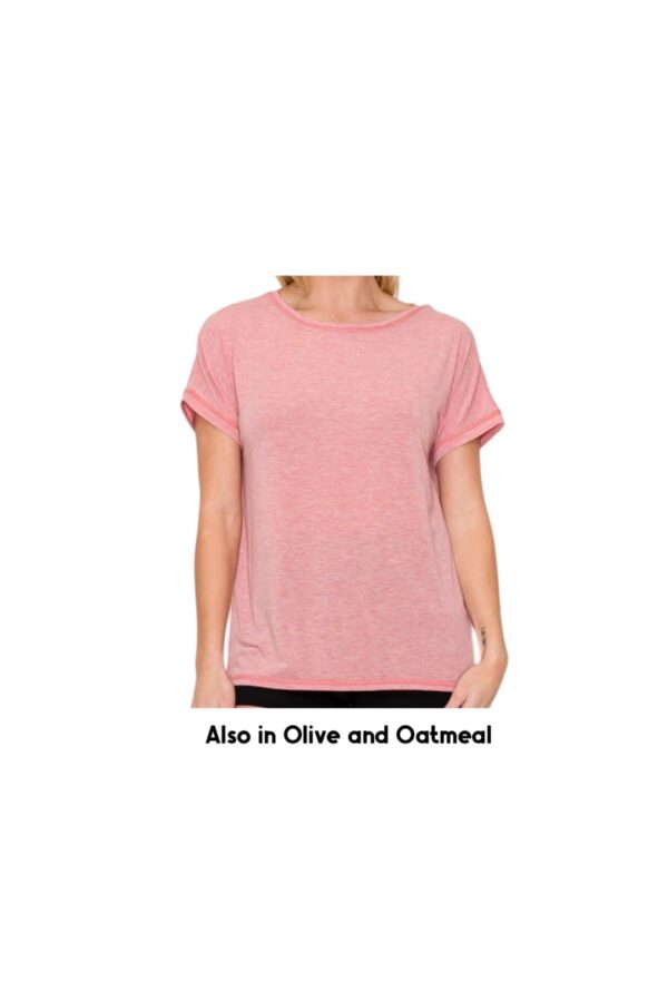 STACCATO CREWNECK EXPOSED STITCH TOP