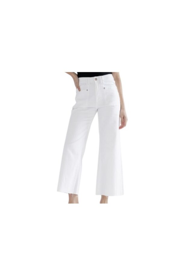MICA DENIM WHITE HIGH RISE WIDE LEG