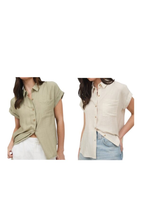 BLUPEPPER COLLAR CUFF SLEEVE BACK PIN TUCK SHIRT