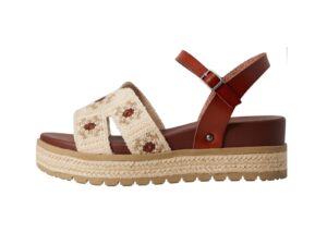 MIA KEVA SANDAL IN COGNAC/CROCHET