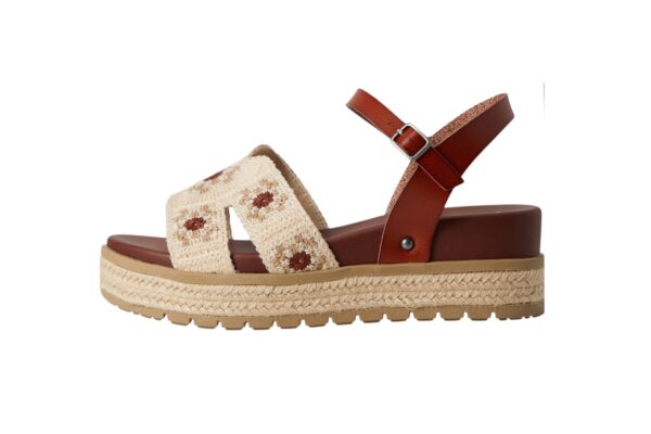 MIA KEVA SANDAL IN COGNAC/CROCHET