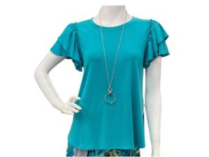 SOUTHERN LADY FLUTTER SLEEVE SOLID TOP