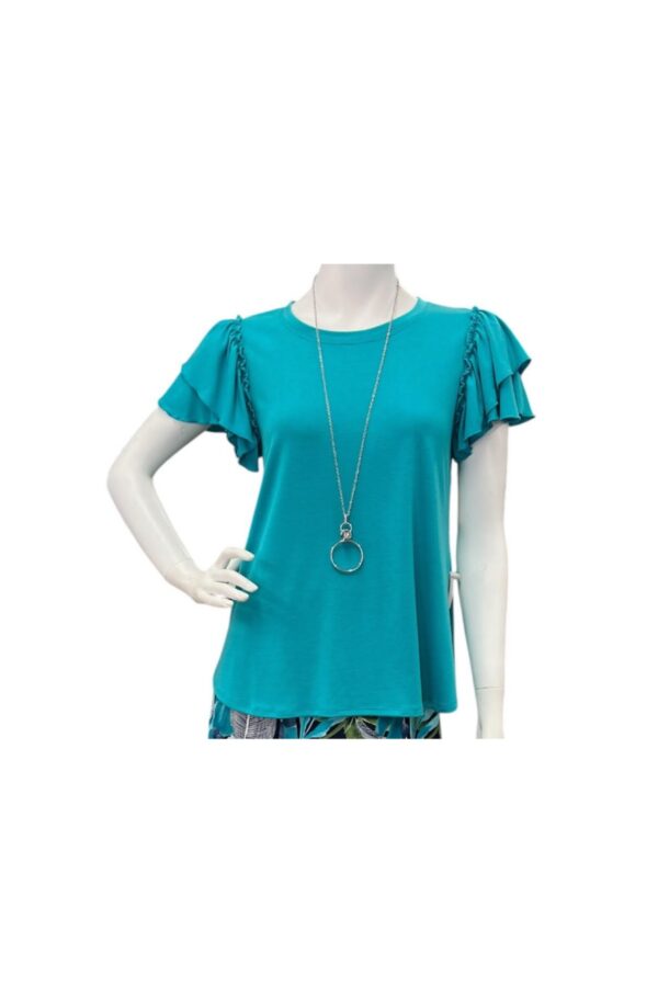 SOUTHERN LADY FLUTTER SLEEVE SOLID TOP