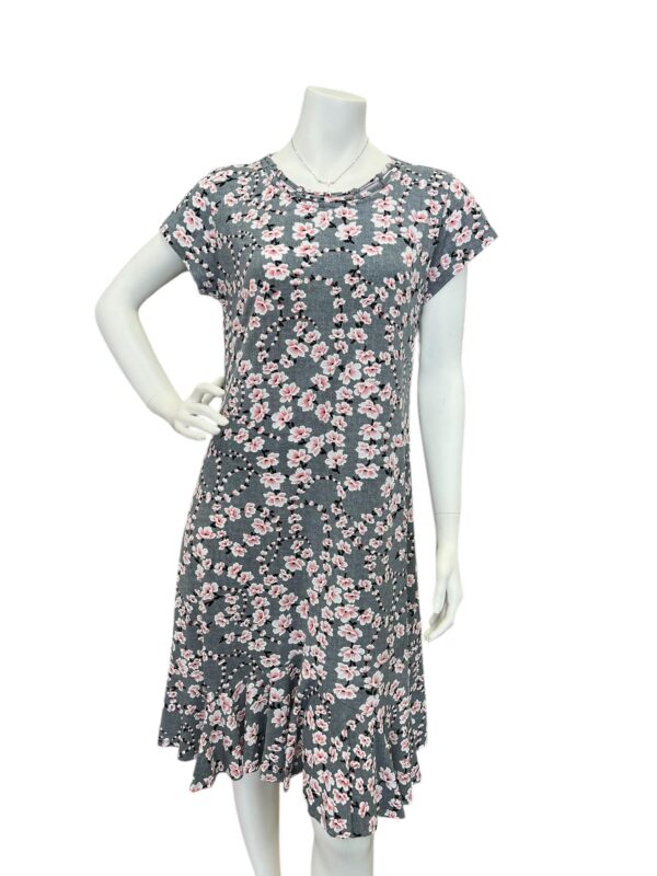 SOUTHERN LADY GREY/PINK FLOUNCE HEM DRESS - Image 2