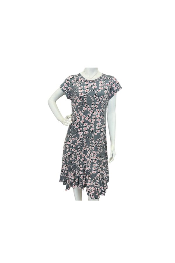 SOUTHERN LADY GREY/PINK FLOUNCE HEM DRESS