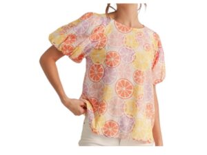 JODIFL PRINT PUFF SLEEVE TOP