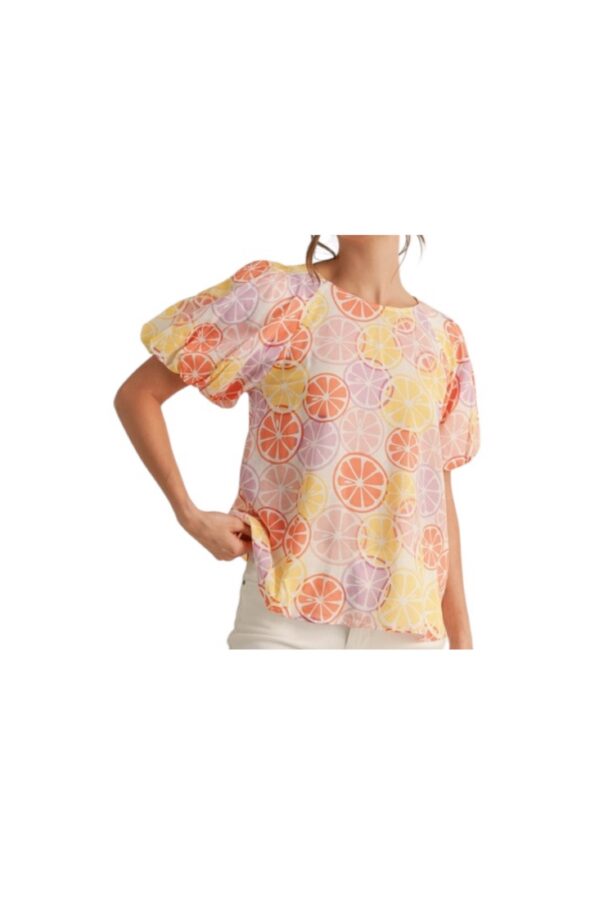 JODIFL PRINT PUFF SLEEVE TOP