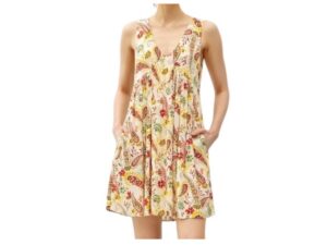 BE COOL TERRACOTTA PAISLEY V-NECK DRESS