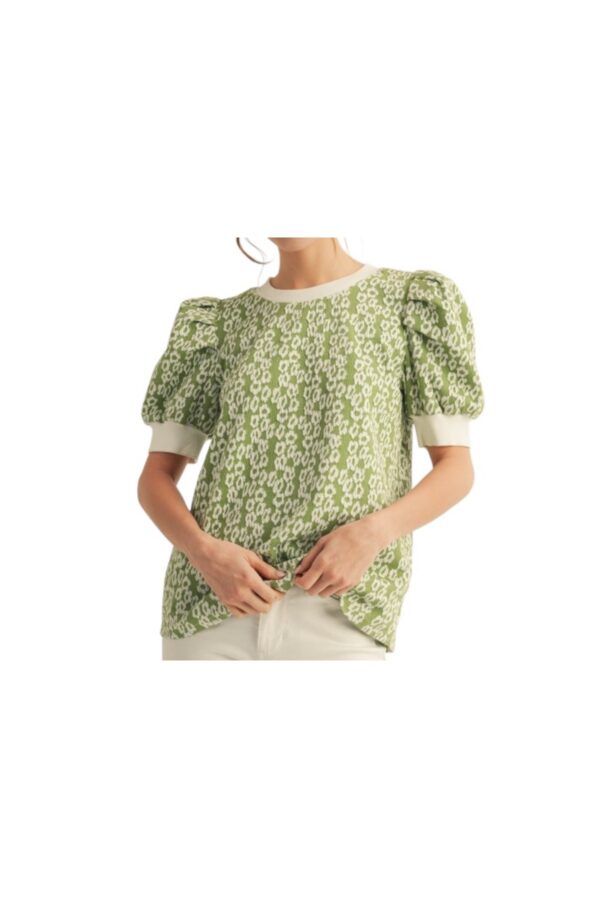 JODIFL PUFF SLEEVE PRINT TOP