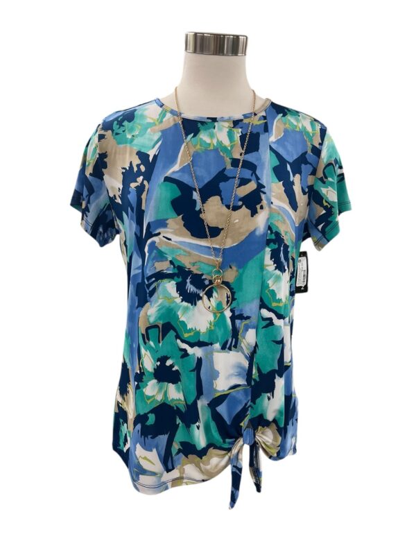 SOUTHERN LADY SHORT SLEEVE SIDE TIE PRINT TOP - Image 5
