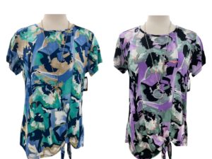 SOUTHERN LADY SHORT SLEEVE SIDE TIE PRINT TOP