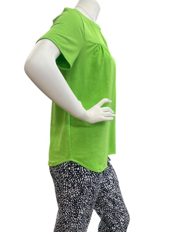 SOUTHERN LADY SHORT SLEEVE SOLID PLACKET TOP - Image 3
