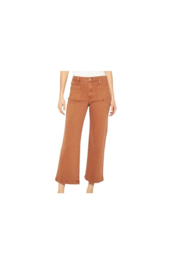 MICA DENIM BROWN PATCH POCKET WIDE LEG