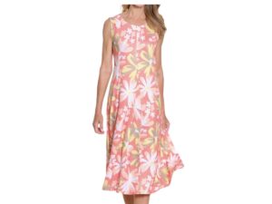 MULTIPLES MELON PRINT SCOOP NECK TANK DRESS