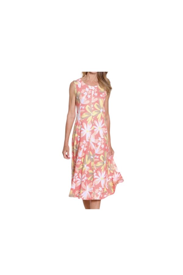 MULTIPLES MELON PRINT SCOOP NECK TANK DRESS