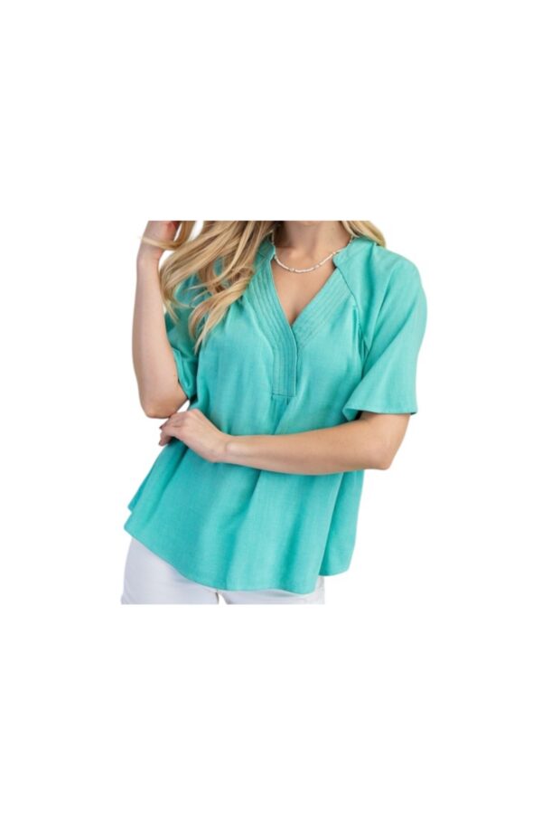 GIGIO WASHED LINEN V-NECK TOP