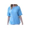HAILEY & CO RAW EDGE ROLL SLEEVE CASUAL TOP
