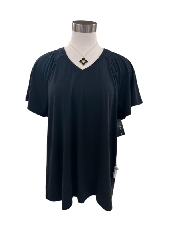 SOUTHERN LADY SHORT SLEEVE SMOCKED SHOULDER TOP - Image 4